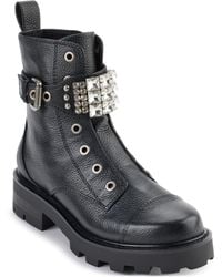 Karl Lagerfeld - Paris Lug-sole Maeva Combat Boot With A Crystal Detailed Fashion - Lyst