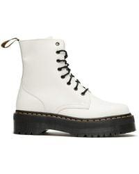 Dr. Martens - S Jadon Leather White Boots 6 Uk - Lyst