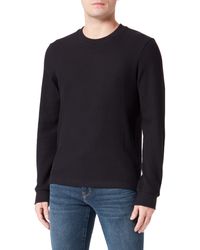 S.oliver - Sweatshirt mit Waffelpiqué-Struktur Black - Lyst