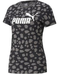PUMA - Essentials+ T-Shirt mit Animal-Print LBlack - Lyst