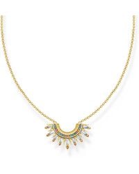 Thomas Sabo - Gold-plated Necklace With Sun Beams And Colourful Stones 925 Sterling Silver - Lyst