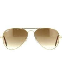 Ray-Ban - Rb3025 Aviator Large Metal Sunglasses, Gold/grey Gradient, 62 Mm - Lyst