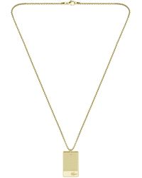 Lacoste - Jewelry Stencil Ionic Plated Thin Gold Steel Pendant Necklace - Lyst