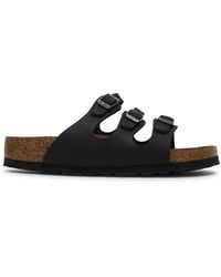 Birkenstock - Florida Soft Footbed Black Oiled Leather Sandal 40 - Lyst