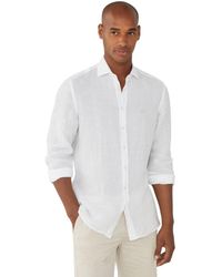 Hackett - Hackett Garment Dye Linen Long Sleeve Shirt M - Lyst