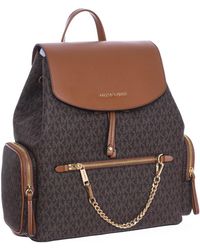 Michael Kors - Jet Set Large Signature Pvc Chain Backpack Flap Book Bag - Lyst