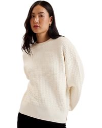 Ted Baker - WMK-TEDTYY-Jacquard Knitted Crew Neck Sweater Pullover - Lyst
