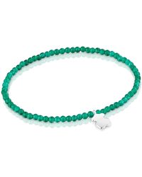 Tous - Elastisches Armband mit runden Kugeln aus Amethyst und Bärenmotiv aus Sterlingsilber 17 cm lang - Lyst
