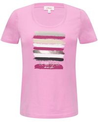S.oliver - T-Shirt mit Frontprint pink 42 - Lyst
