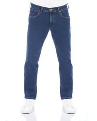 Wrangler - Greensboro Jeans Regular Fit Jeans Trousers Denim Stretch Cotton Blue Black W30-w44 - Lyst