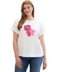Tom Tailor - Plussize Basic T-Shirt mit Blumenmuster - Lyst
