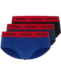 HUGO - Dreier-Pack Slips aus Stretch-Baumwolle mit Logo am Bund - Lyst