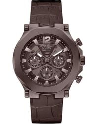 Guess - Chocolate Brown Strap Chocolate Brown Dial Chocolate Brown - Lyst