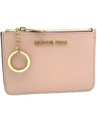 Michael Kors - Jet Set Travel Small Top Zip Coin Pouch With Id Holder In Saffiano Leather - Lyst