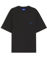 HUGO - T-Shirt Aus Baumwoll-Jersey Mit Happy Logo - Lyst