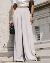 The Drop - Pearl Gray Pleated Wide Leg Pant By @nisshee_stylealbum - Lyst