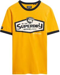 Superdry - American Classic Ringer-T-Shirt mit Core-Logo Utah Gold/Finster Marineblau XL - Lyst