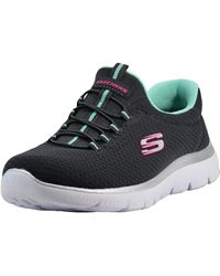 Skechers - Summits S Slip On Bungee Sneakers Charcoal/green 10 W - Lyst
