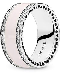 PANDORA - Ring 191024en40-52 Band Of Hearts Roses - Lyst