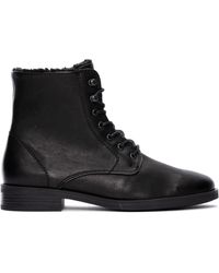Clarks Afon Lace Leather Boots In Black 
