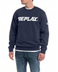 Replay - Sweatshirt mit Logo ohne Kapuze - Lyst