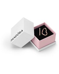PANDORA - Moments 14k Rose Gold-plated Asymmetrical Heart Hoop Earrings - Lyst