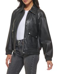 Levi's - Faux Leather Lightweight Dad Bomber Jacket - Lyst