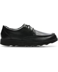 Clarks - Crown Tate Leather Shoes In Black Standard Fit Size 31⁄2 - Lyst
