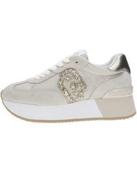 Liu Jo - LIU JO BA5035 Dreamy Ecru Sneakers Sportive per Donna in Nabuk e Tessuto Beige con Zeppa Alta - Lyst