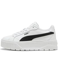 PUMA - Karmen Ii Leather Sneakers Voor 35.5 White Silver Metallic - Lyst