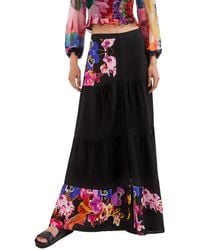 Desigual - Viscose Buttoned Floral Skirt - Lyst