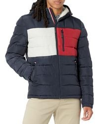 Tommy Hilfiger - Sherpa Lined Hooded Quilted Puffer Jacket - Lyst