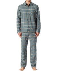 Schiesser - Schlafanzug lang mit Knopfleiste Flanell-Nightwear Set Pyjamaset - Lyst