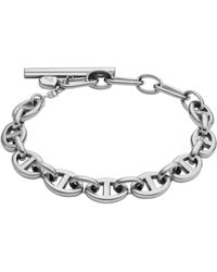 Fossil - Heritage Silver Stainless Steel Bracelet - Lyst