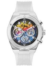 Guess - Clear Strap Rainbow Dial Silver Tone - Lyst