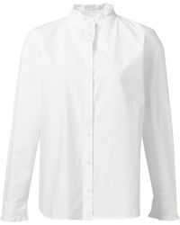 Comma, - Bluse Langarm mit Rüschendetails - Lyst