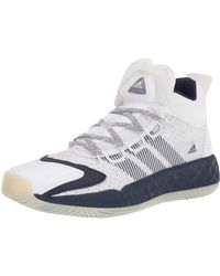 adidas Postmove Mid Basketball Shoe in White | Lyst