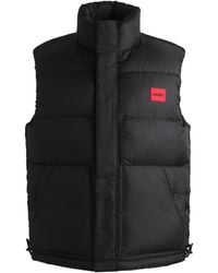 HUGO - Water-Repellent Gilet With Logo Label - Lyst