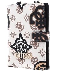 Guess - House Party Passport Case Cream Logo Multi - Lyst