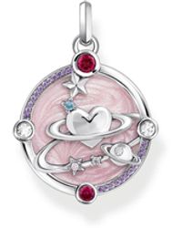 Thomas Sabo - Silver Pendant With Pinkish Cold Enamel And Cosmic Details 925 Sterling Silver - Lyst