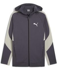 PUMA - Felpa con Zip Integrale e Cappuccio EVOSTRIPE da Uomo XL Galactic Gray - Lyst