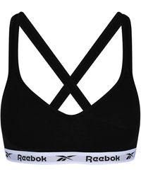 Reebok - S Moulded Cup Crop Bra CARA Black T-Shirt - Lyst