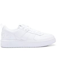 HUGO - S Kilian Tenn Mixed-material Trainers With Raised Logo Size 9 White - Lyst