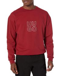 HUGO - Stacked Logo Crew Neck Sweatshirt - Lyst