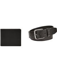 Fossil - Uomo Derrick Portafoglio in pelle nera e cintura Brody - Lyst