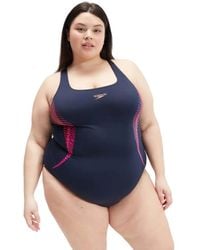 Speedo - Plus Size Placement Medalist Swimsuit | Larger Swimwear Sizes - Lyst