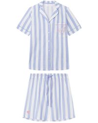 Women'secret - Pyjama Overhemd Kort 100% Katoen Paars Buurman Blond - Lyst
