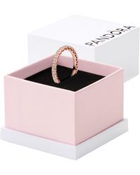 PANDORA - Anillo 180892cz-50 Mujer Rosa Circonitas Giro Del Destino Rose - Lyst