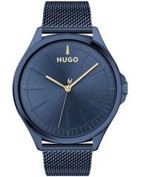 HUGO - Analog Quarzuhr für mit Braunes Lederarmband - 1530134 - Lyst