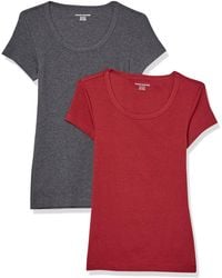 Amazon Essentials - T-Shirt mit Flügelärmeln und U-Ausschnitt in schmaler Passform - Lyst